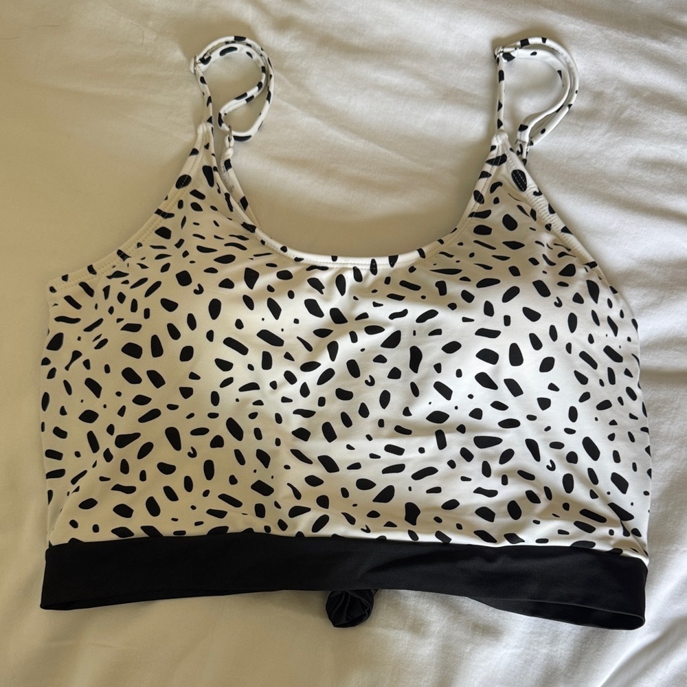 Black and White Spotted Bikini Top